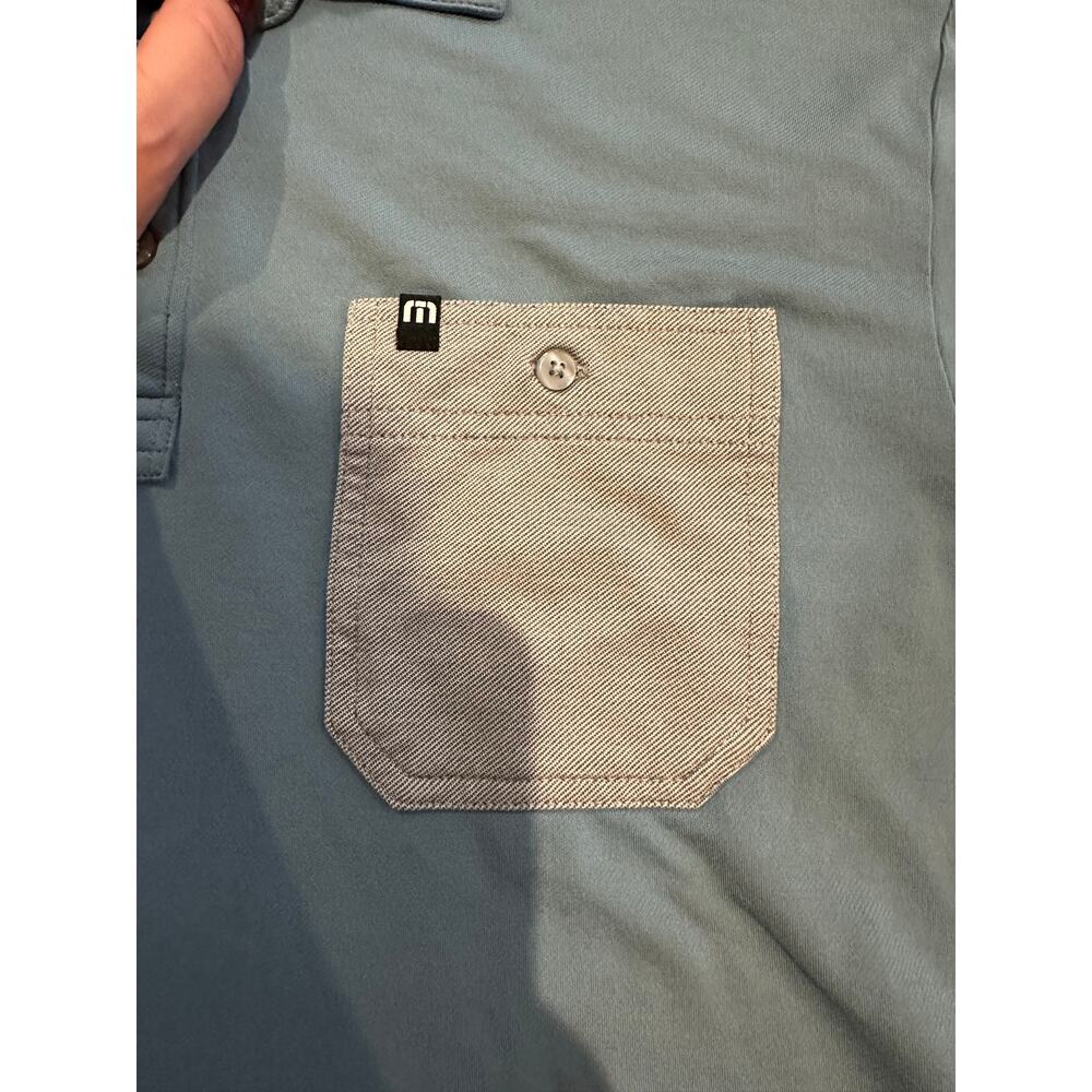 TravisMathew Men’s Casual Golf Polo Shirt Blue Size Medium Performance Polo - Picture 3 of 6